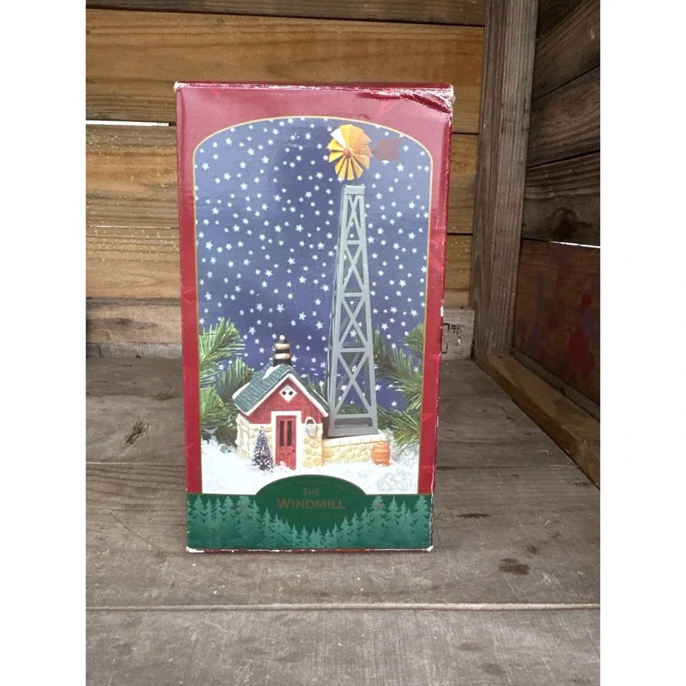 Christmas Valley 1993 Farm Windmill & Pump House Lighted Christmas Village *READ